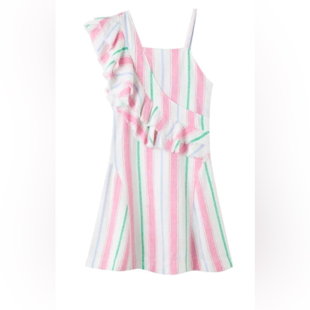 Habitual GIRL‎ MULTI-COLOR LINEN STRIPED DRESS SIZE 16